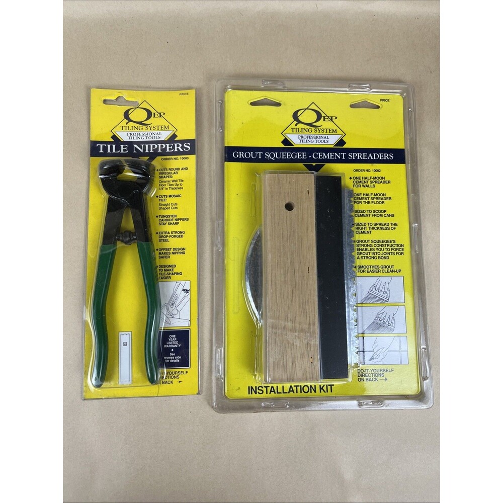 Q.E.P.  Tile Nippers‎ No. 10003 & Grout Squeegee Cement Spreaders No. 10002 New